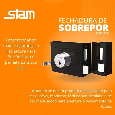 Fechadura de Portão Sobrepor Stam 170