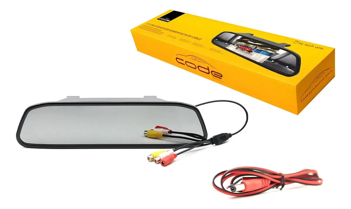 Retrovisor c/ Entrada de Video Code Techone