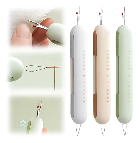 Passador De Linha Costura 2 Em 1 Agulha + Estripador
