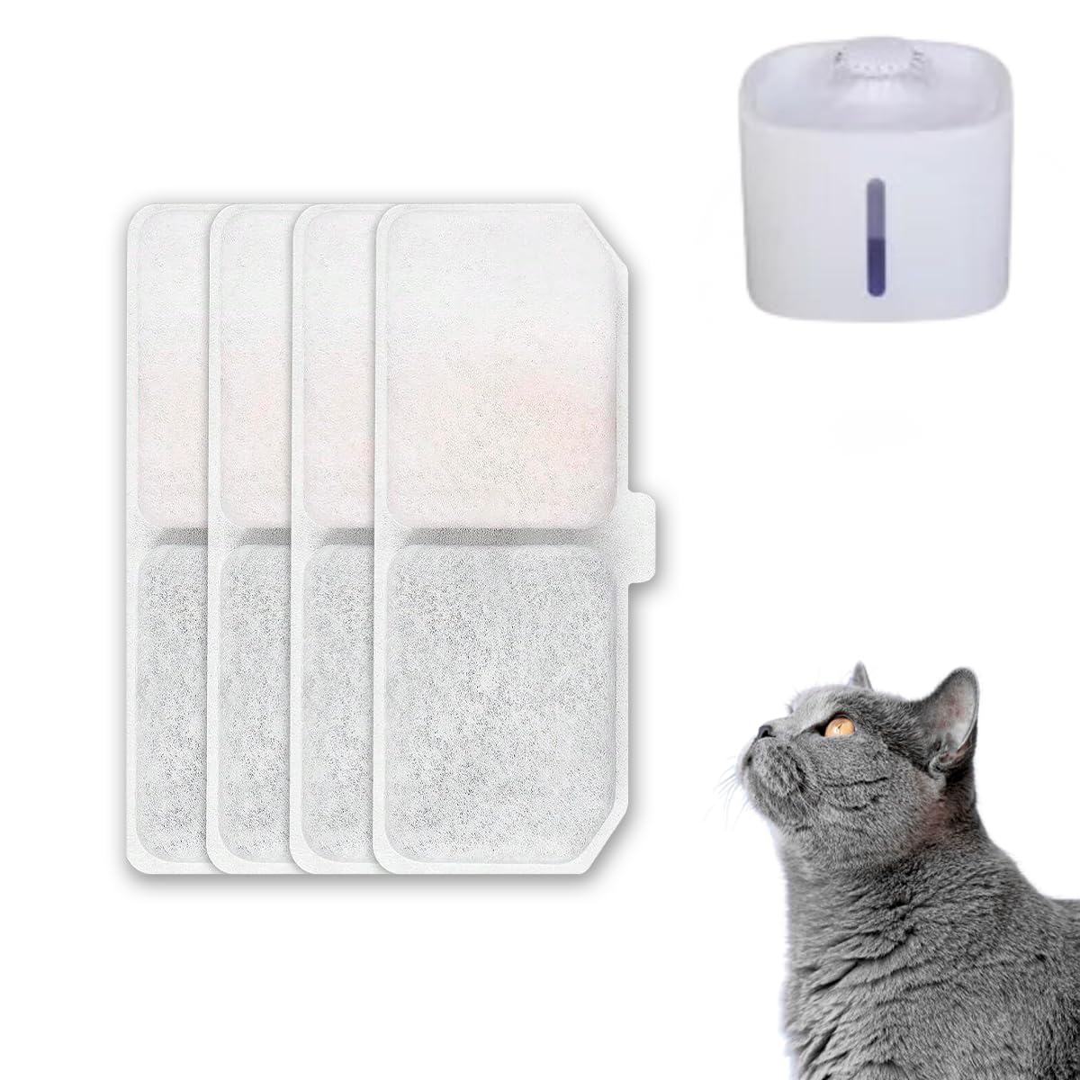 Kit 4 Refil Filtro Bebedouro Fonte De Água Pet Cães E Gatos