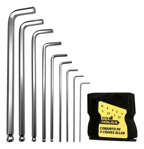 Jogo De Chave Allen 1,5 a 10mm 9 Peças