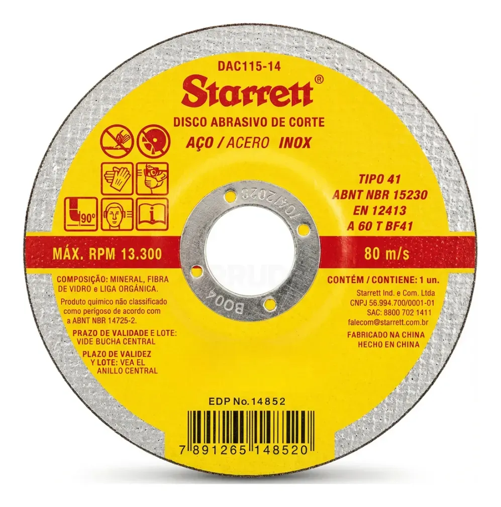 Kit 12 Discos Corte Metal Aço Starrett