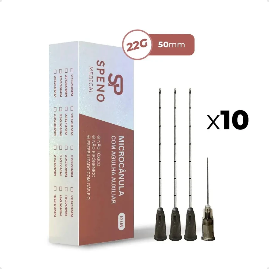 10 Microcânulas com Agulha Auxiliar Speno 22G