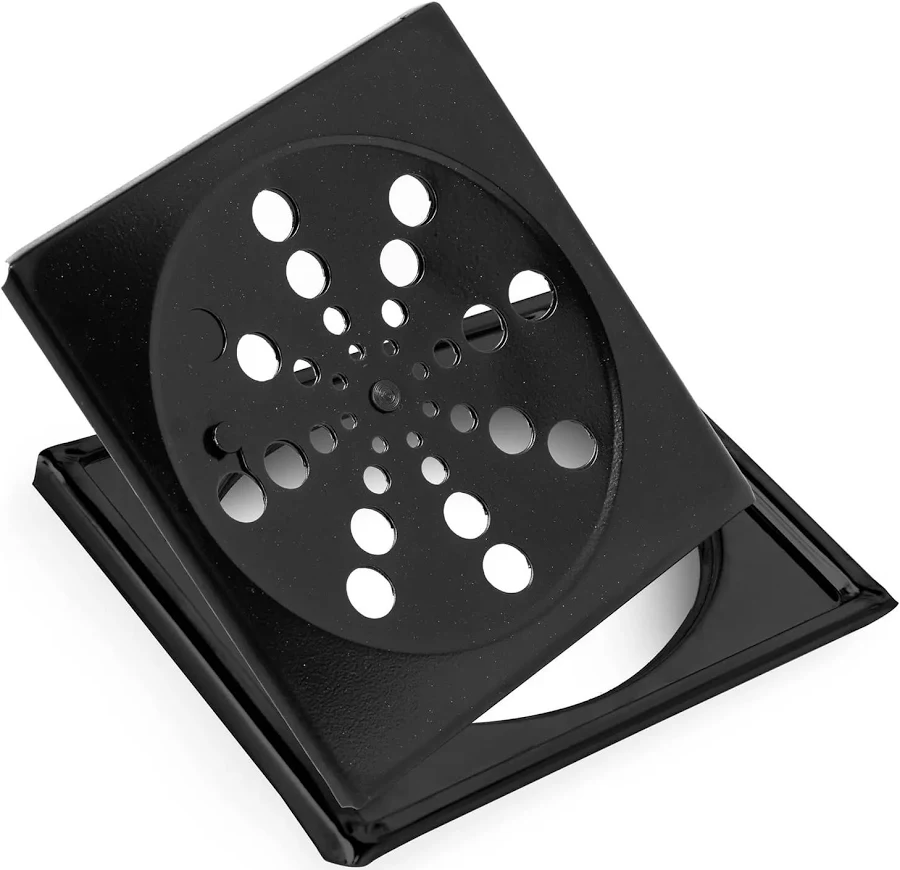 Ralo Grelha Black Preto 15x15 Quadrado