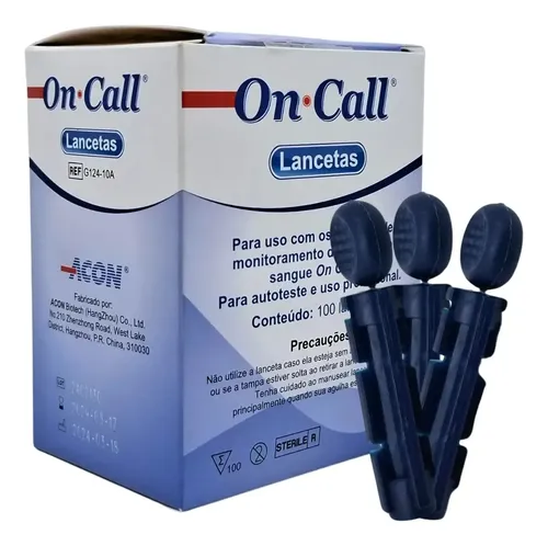 Lancetas Glicose Acon On Call Plus 100 Unidades Starry Blue