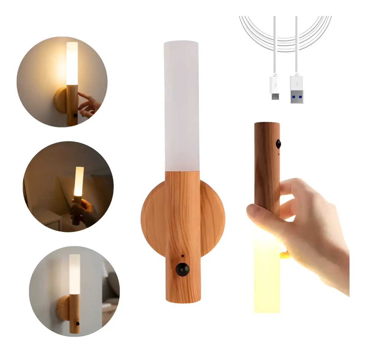 Lâmpada Luminária Bastão Led Decorativo Sensor De Movimento