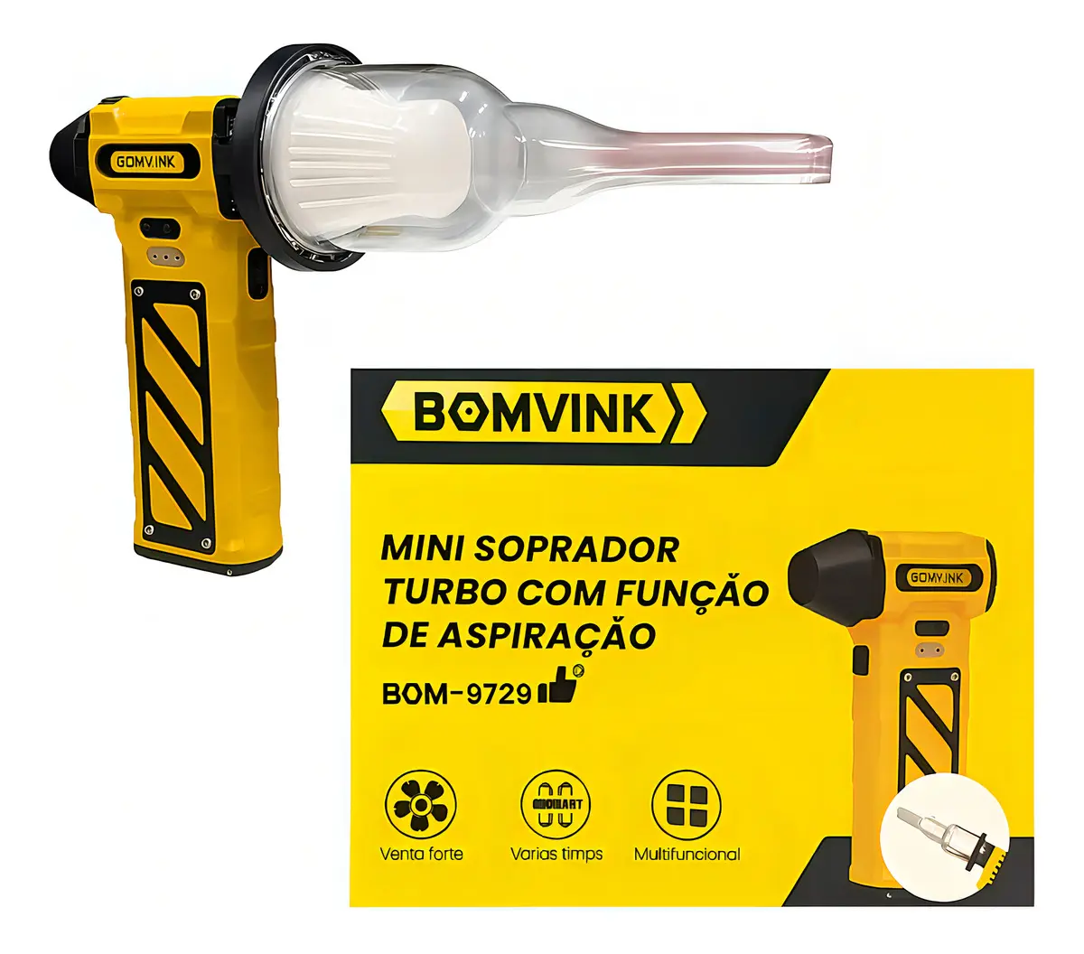 Mini Soprador Turbo Bomvink BOM-9729 2 Em 1