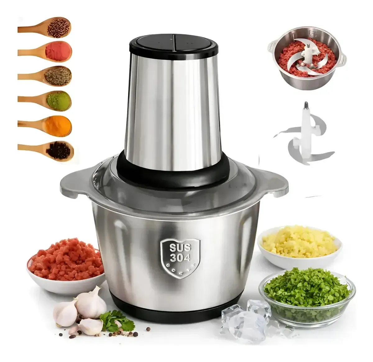 Multiprocessador E Triturador De Alimentos Elétrico 250W