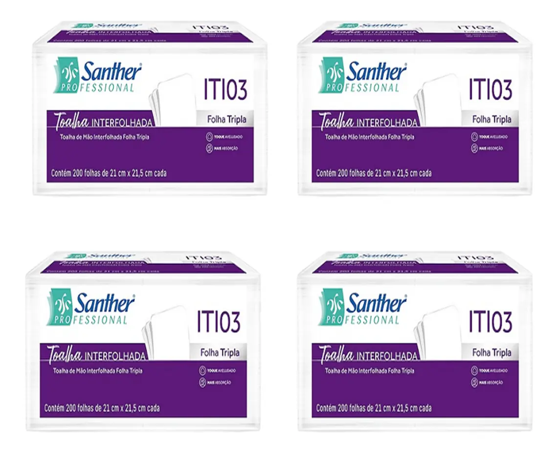 Papel Toalha Interfolha Santher Folha Tripla Macio Iti03