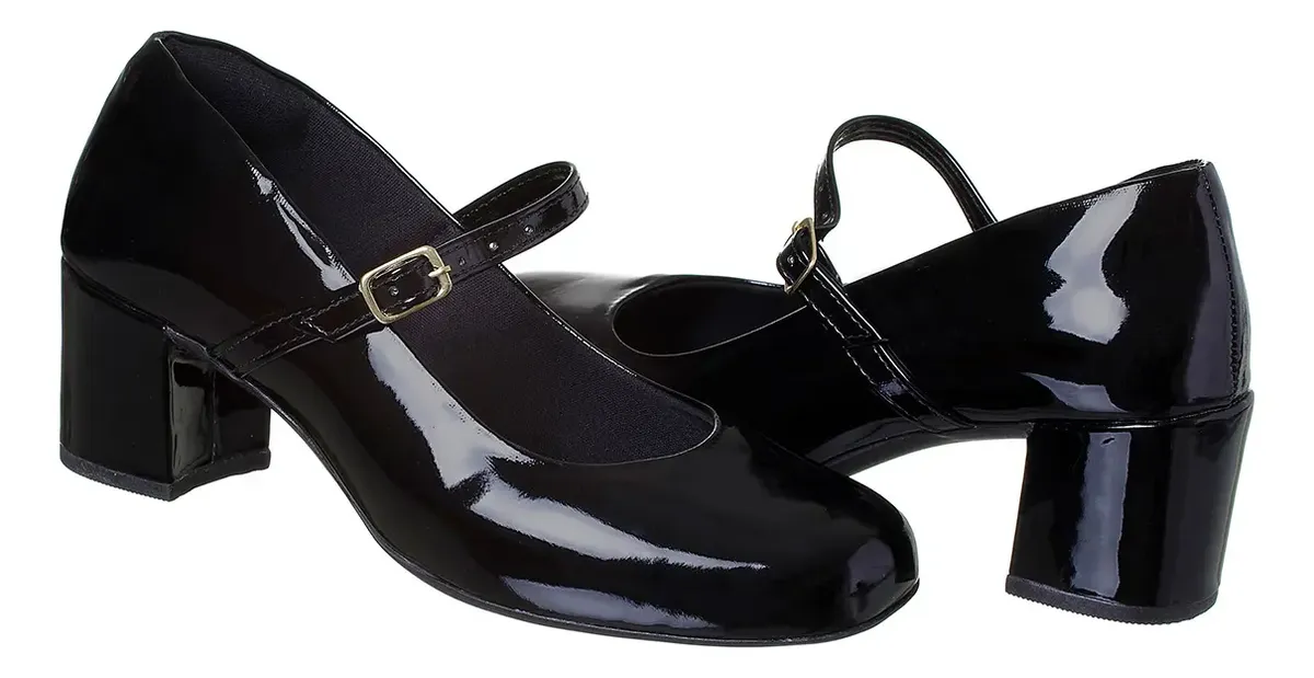 Sapato Scarpin Boneca Bico Quadrado Tam. 36