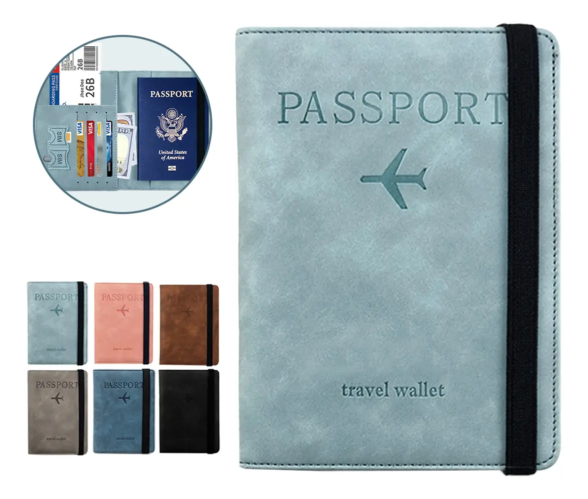Carteira Porta Passaporte Documentos Viagem Alta Qualidade