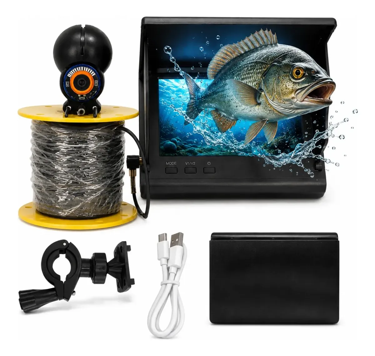 Monitor De Pesca Com Visão Infravermelha E Cabo 20m