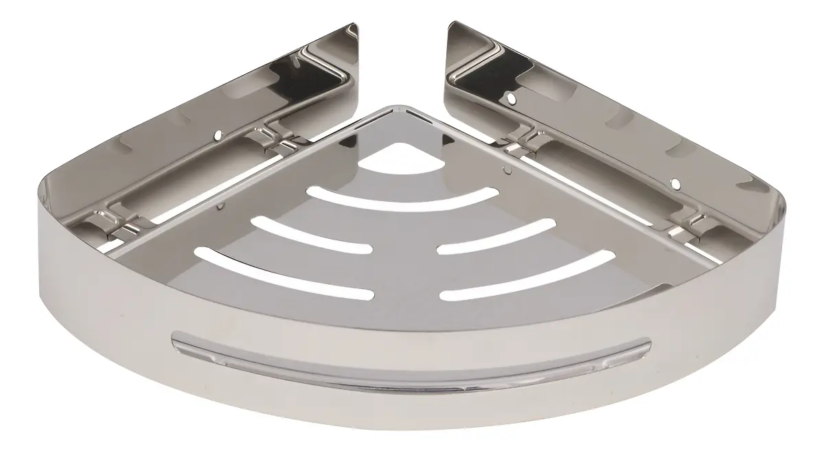 Porta Shampoo Canto Inox Fino Inox Cromado para Banheiro Parede