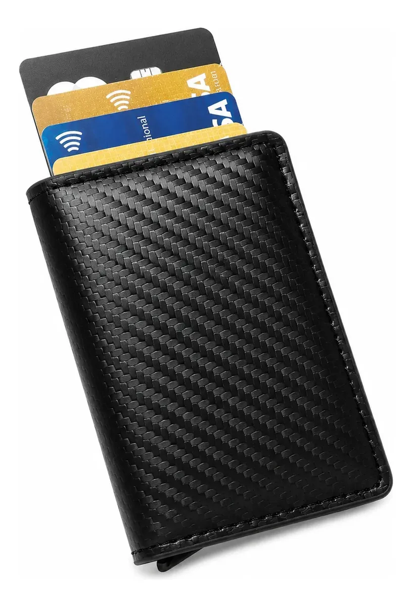 Carteira Slim Anti Furto Fibra De Carbono