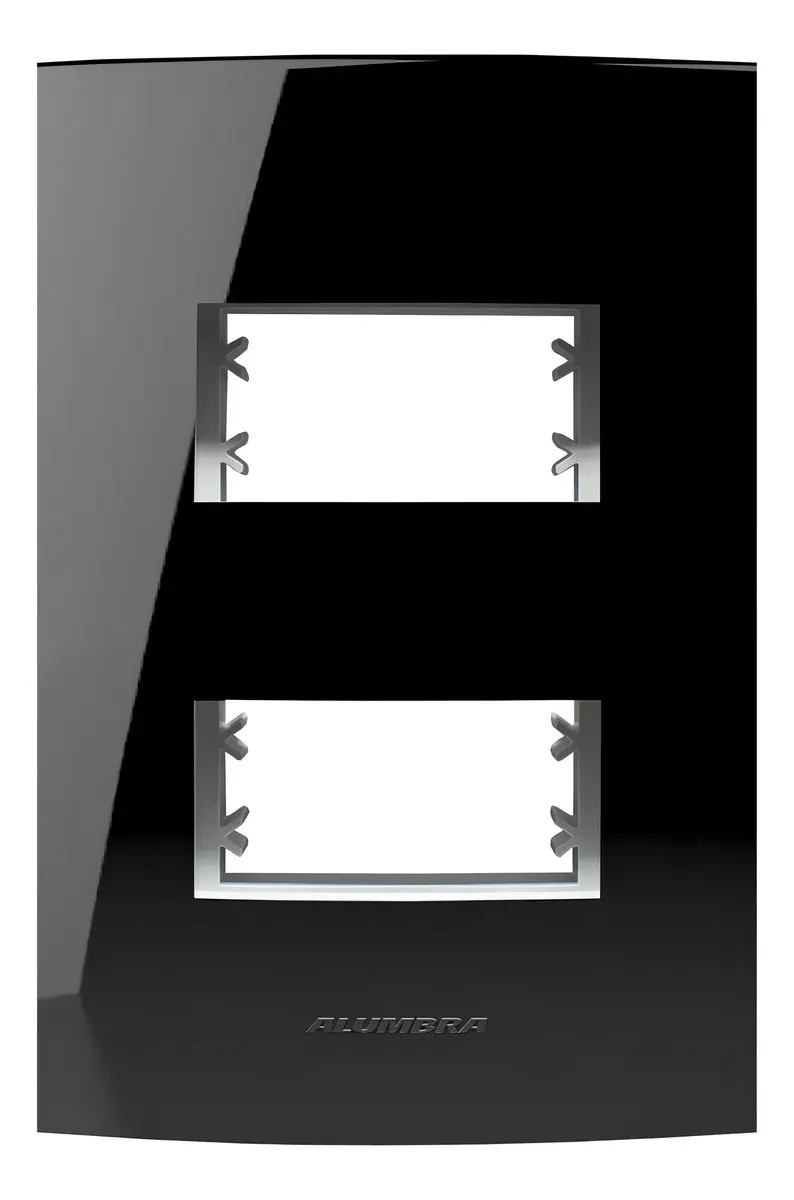 Placa Alumbra 4x2 2 Módulos Black Piano Preto Inova Pro Class