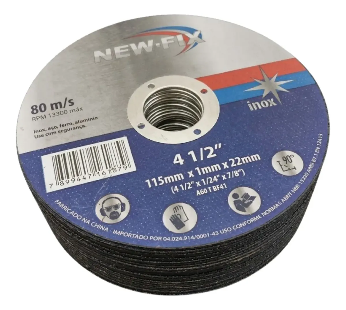 Kit 15 Discos De Corte Fino 4 1/2 115x1,0x22,23mm Aço Inox