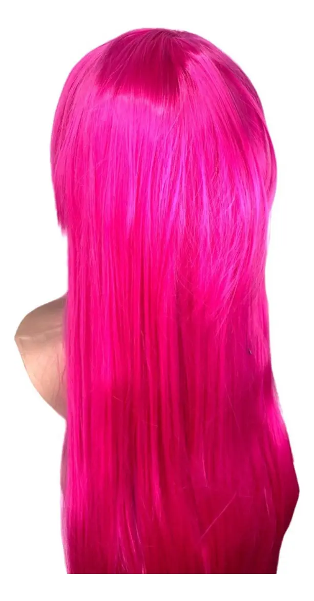 Peruca Lisa Comprida Rosa
