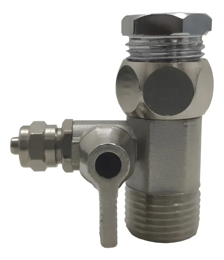 Válvula De Fechamento Metal 1/2 X 1/2 Pol X Tubo 1/4 Pol