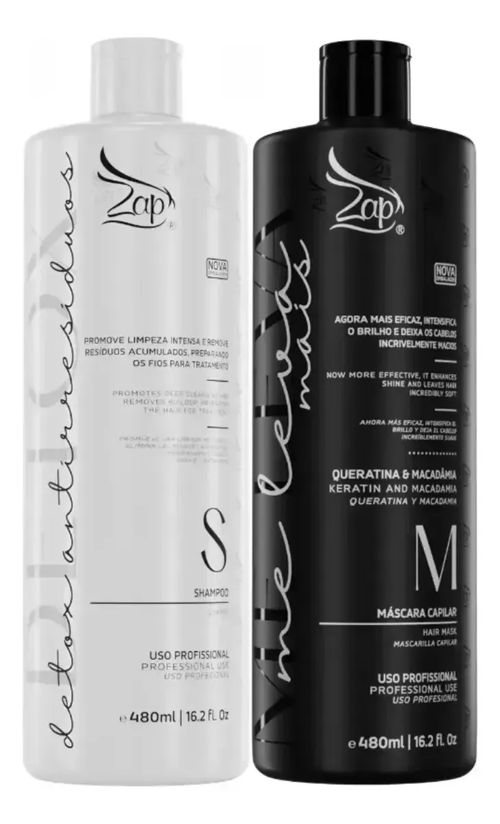 Escova progressiva Zap Cosméticos Me Leva Black alisamento de 500mL