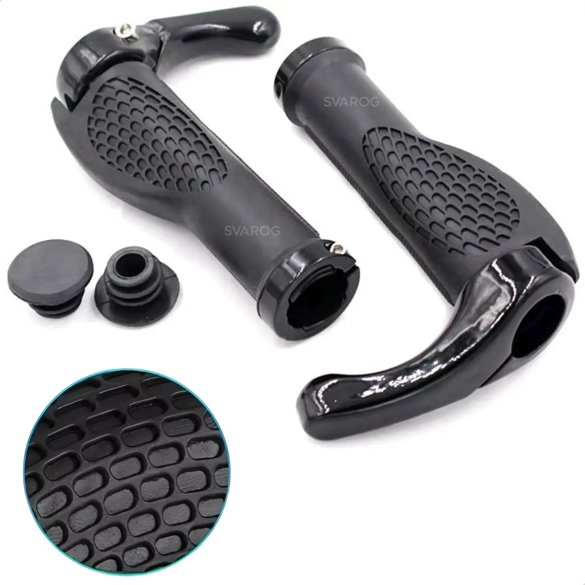 Manopla Svarog Preto MTB Bar End Integrado