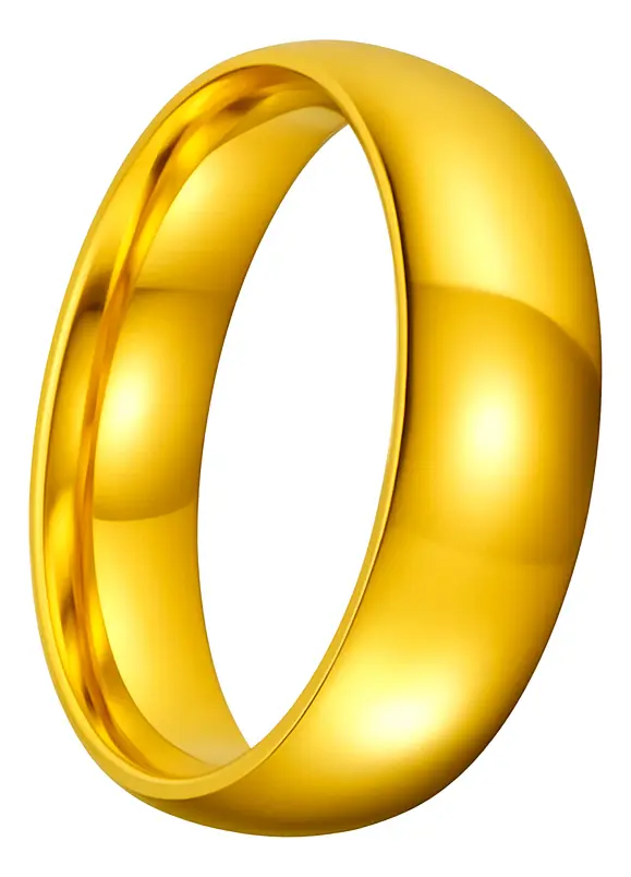 Aliança 6mm Banhada Ouro 18k Tradicional Tungstênio Avulsa Tam. 16