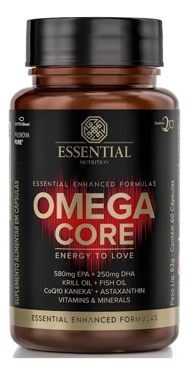 Omega Core c/ Coenzima Q10 - 60 Capsulas - Essential Nutrition