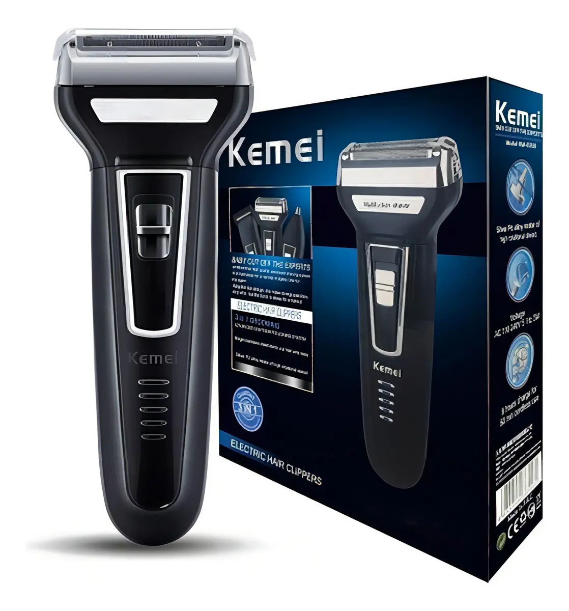 Maquina Kemei Maquininha De Barbear Depilador Masculino 3x1